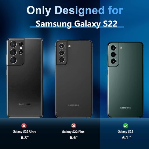 جراب SPIDERCASE مصمم لهاتف Samsung Galaxy S22، [حماية من السقوط بدرجة عسكرية 10 أقدام]، عبوتان [واقي شاشة من الزجاج المقسى + واقي عدسة الكاميرا] جراب شديد التحمل مقاوم للصدمات، أخضر in Kuwait