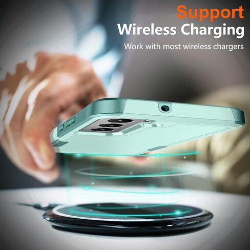 جراب SPIDERCASE مصمم لهاتف Samsung Galaxy S22، [حماية من السقوط بدرجة عسكرية 10 أقدام]، عبوتان [واقي شاشة من الزجاج المقسى + واقي عدسة الكاميرا] جراب شديد التحمل مقاوم للصدمات، أخضر in Kuwait