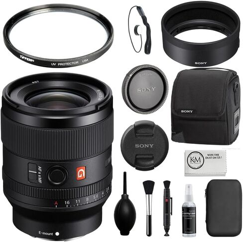 مجموعة عدسات سوني FE 35 ملم F1.4 GM (SEL35F14GM) مع فلتر رقمي عالي الدقة 67 ملم ومجموعة ملحقات متقدمة in Kuwait