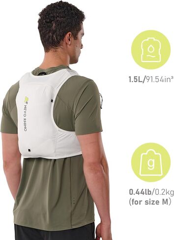 N NEVO RHINO Running Vest for Women Men, Hydration Backpack with 2 TPU 500ML Soft Flask, Lightweight Breathable Running Hydration Vest for Trial Running in Saudi Arabia