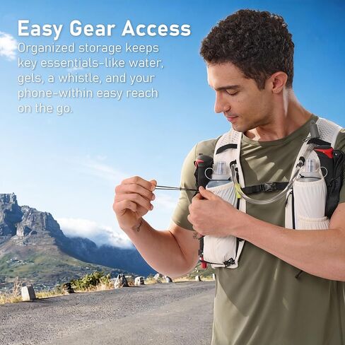 N NEVO RHINO Running Vest for Women Men, Hydration Backpack with 2 TPU 500ML Soft Flask, Lightweight Breathable Running Hydration Vest for Trial Running in Saudi Arabia