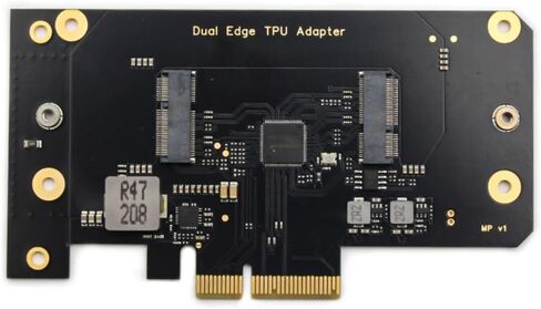 محول TPU PCIe مزدوج الحافة لبطاقتي تسريع Coral M.2، PCIe Gen3 x4 إلى 4X Gen2 x1 Lane Splitter مع مبدد حراري، حوسبة AI Edge in Kuwait