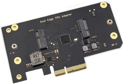 محول TPU PCIe مزدوج الحافة لبطاقتي تسريع Coral M.2، PCIe Gen3 x4 إلى 4X Gen2 x1 Lane Splitter مع مبدد حراري، حوسبة AI Edge in Kuwait