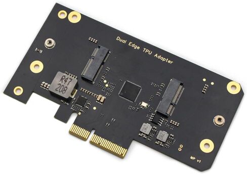 محول TPU PCIe مزدوج الحافة لبطاقتي تسريع Coral M.2، PCIe Gen3 x4 إلى 4X Gen2 x1 Lane Splitter مع مبدد حراري، حوسبة AI Edge in Kuwait