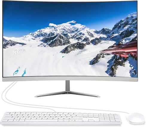 All-in-One Desktop Computer PC, 24" FHD Curved Display Monitor I7 Quad-Core Desktop, 16G Ram 512G SSD, WiFi Bluetooth for Home Business Office Gaming in Kuwait
