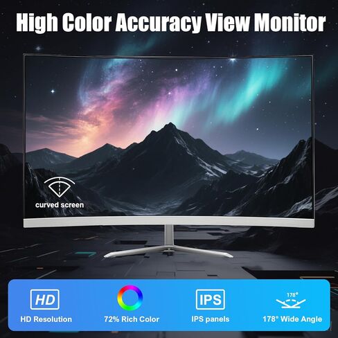 All-in-One Desktop Computer PC, 24" FHD Curved Display Monitor I7 Quad-Core Desktop, 16G Ram 512G SSD, WiFi Bluetooth for Home Business Office Gaming in Kuwait
