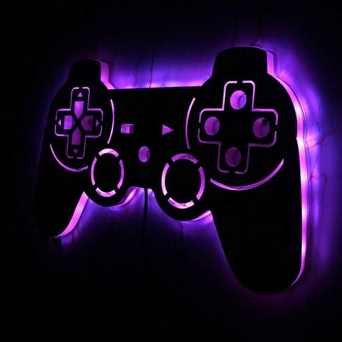 Geek Alerts Gamer Neon Sign,Control Video Gamepad with 7 Color Changing Mirror LED Backlight, Gamers Luminous Wall Sign Wall Lamp, Cool Game Room Interior Decoration in Saudi Arabia
