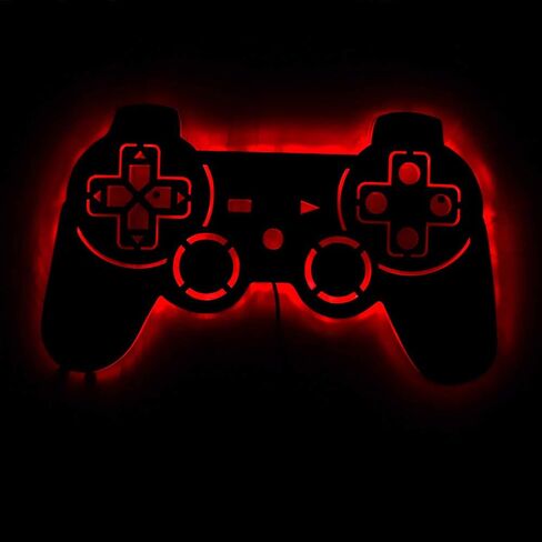 Geek Alerts Gamer Neon Sign,Control Video Gamepad with 7 Color Changing Mirror LED Backlight, Gamers Luminous Wall Sign Wall Lamp, Cool Game Room Interior Decoration in Saudi Arabia