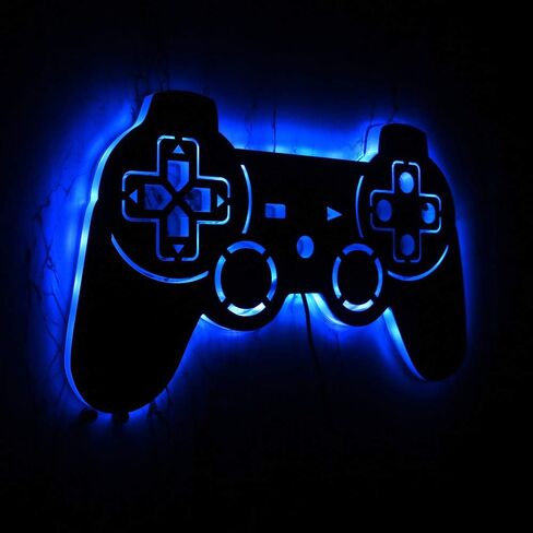 Geek Alerts Gamer Neon Sign,Control Video Gamepad with 7 Color Changing Mirror LED Backlight, Gamers Luminous Wall Sign Wall Lamp, Cool Game Room Interior Decoration in Saudi Arabia