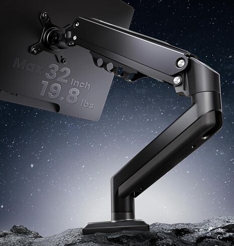 SIAGO Dual Monitor Stand, 15 to 32 Inch Monitor Arm, Adjustable Monitors Mount with C-Clamp and Grommet Installation, Made of Iron and Al, VESA Monitor Stand for Desk - Fits 4.4 to 19.8lbs Monitors in Saudi Arabia