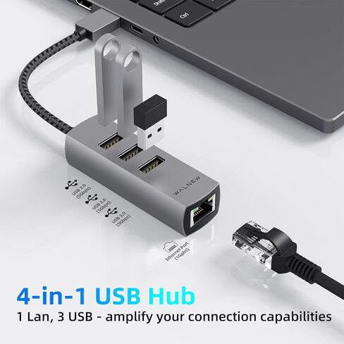 USB C to Ethernet Adapter with USB A Port, Gigabit RJ45 LAN Network Converter for MacBook Pro/Air, Dell, Samsung Galaxy, iPad Pro & More Thunderbolt 3 Laptops in Saudi Arabia