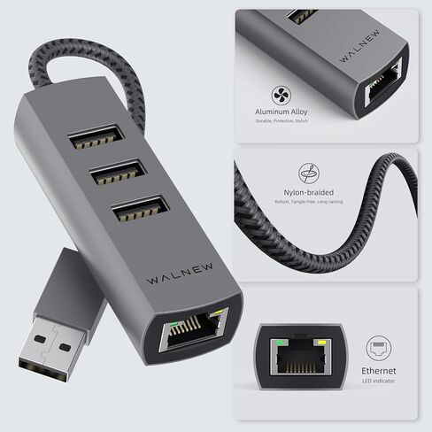 USB C to Ethernet Adapter with USB A Port, Gigabit RJ45 LAN Network Converter for MacBook Pro/Air, Dell, Samsung Galaxy, iPad Pro & More Thunderbolt 3 Laptops in Saudi Arabia
