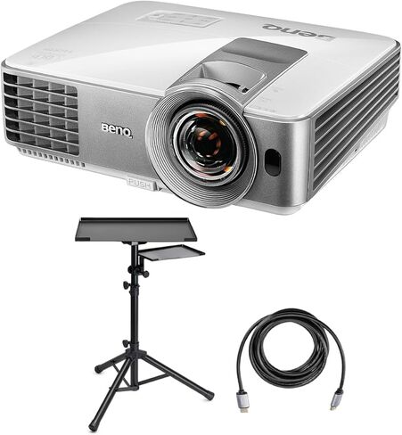 BenQ TH575 1080p Gaming Projector, 3800 Lumens, 16.7ms Low Input Lag, High Contrast, Dual HDMI, 3D Ready, Auto Keystone, 1.1x Zoom, Bundle with Stand & Accessory Tray + HDMI 2.0 Cable, 3 Year Warranty in Saudi Arabia