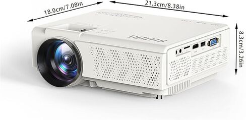 جهاز عرض صغير E1 120±%10ansi Lumen 1080P، شاشة LCD 4.1 بوصة، جهاز عرض فيديو للمسرح المنزلي متعدد الوسائط، متوافق مع HDMI 1080P عالي الدقة، USB، مكبر صوت مدمج VGA (E1) in Kuwait