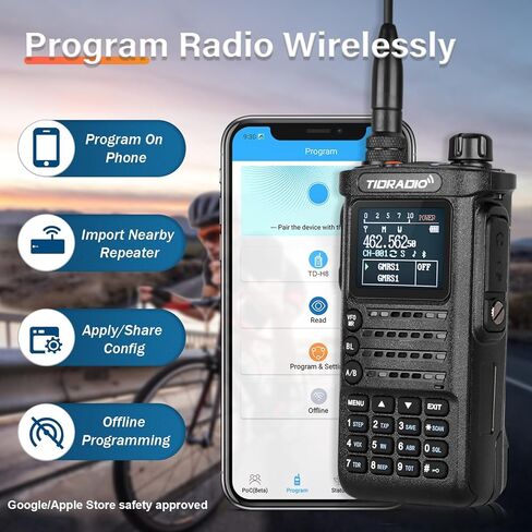 TIDRADIO TD-H8 10 Watt Ham Handheld Radio, APP Wireless Programming, Long Range Two Way Radio, 2500mAh USB-C Battery,1.77" Color Screen, FM,AM, NOAA Survival Gear Walkie Talkies -2 Pack in Saudi Arabia