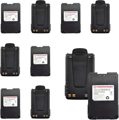 PROMAXPOWER [10-Pack] 1700mAh Li-Ion Replacement Batteries for BP-227, BP-227Li Icom Two-Way Radios IC-F50, IC-F51, IC-F60V, IC-F61V, IC-F88, IC-M88, IC-85E in Saudi Arabia