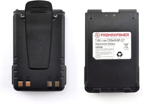 PROMAXPOWER [10 عبوات] بطاريات بديلة ليثيوم أيون 1700 مللي أمبير في الساعة لـ BP-227، BP-227Li Icom أجهزة الراديو ثنائية الاتجاه IC-F50، IC-F51، IC-F60V، IC-F61V، IC-F88، IC-M88، IC-85E in Saudi Arabia