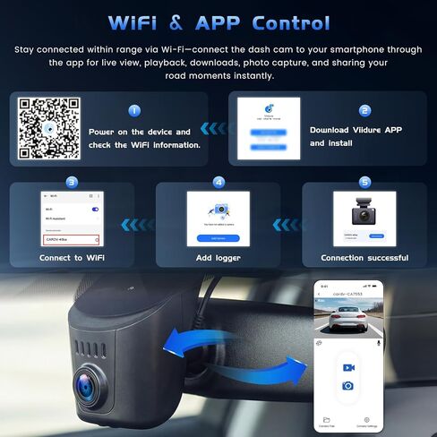 4K Dash Cam fit for Audi 2019-2026 A4 A6 Allroad A3 A5 Q5 S4 S6 Q7 A8 S8 TT A7 S5 Q3 S3 S7 RS3 RS5 RS6 e-tron, OEM Look, UHD 2160P Video, WiFi & App, GPS, 64GB Card in Saudi Arabia