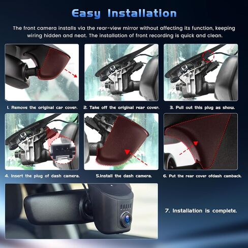 4K Dash Cam fit for Audi 2019-2026 A4 A6 Allroad A3 A5 Q5 S4 S6 Q7 A8 S8 TT A7 S5 Q3 S3 S7 RS3 RS5 RS6 e-tron, OEM Look, UHD 2160P Video, WiFi & App, GPS, 64GB Card in Saudi Arabia
