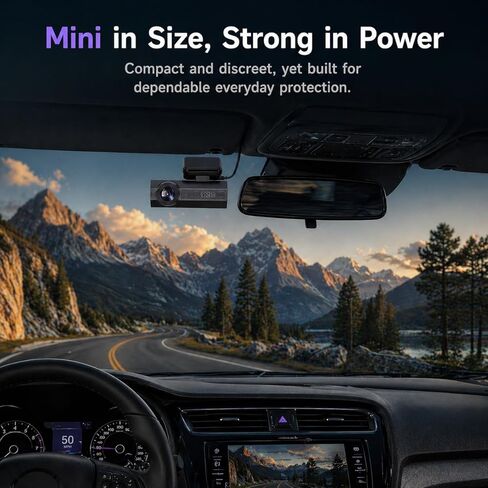 Dash Cam 2.5K Dash Cam Front، كاميرا VEEMENT Dash للسيارات مع التطبيق، كاميرات داش للتحكم في WiFi مع رؤية ليلية WDR، وضع انتظار 24 ساعة، زاوية واسعة 170 درجة، مستشعر G، تسجيل حلقي in Kuwait