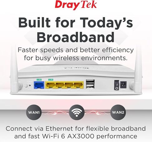 موجه DrayTek Vigor 2136ax متعدد جيجابت إيثرنت مع شبكة Wi-Fi 6 AX3000 اللاسلكية وVPN وواجهات سريعة 2.5 جيجابت in Saudi Arabia