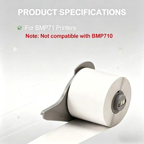 M7C-2000-595-WT Compatible for Brady All Weather Permanent Adhesive Vinyl Label Tape for BMP71 Printers - 2" x 50', White in Saudi Arabia