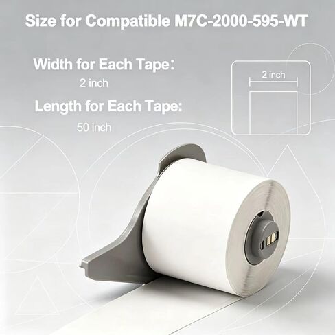 M7C-2000-595-WT Compatible for Brady All Weather Permanent Adhesive Vinyl Label Tape for BMP71 Printers - 2" x 50', White in Saudi Arabia