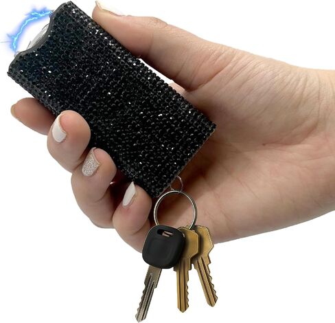 Streetwise Rhinestun Keychain Stun Gun – Compact Rechargeable Stun Gun Flashlight with Rhinestone Grip, Holster and Keyring for Women’s Self Protection in Saudi Arabia