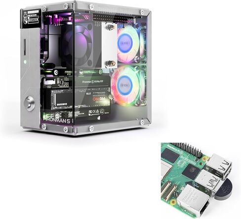 حافظة Pironman 5 Mini PC + ميكروفون USB 2.0 صغير لـ Raspberry Pi 5 in Kuwait