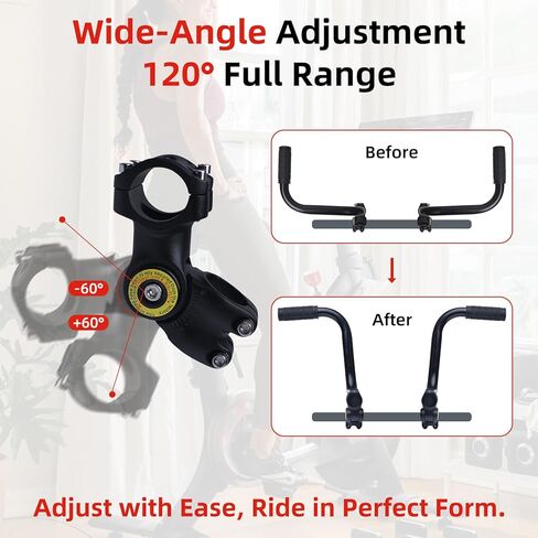 Handlebar Extender for Indoor Exercise Bike - Adjustable Handlebar Riser with Non-Slip Grip for Upright Riding, 1"-1.26" Universal Adapter, Fits Schwinn MERACH YOSUDA Pooboo Spin Bike in Saudi Arabia