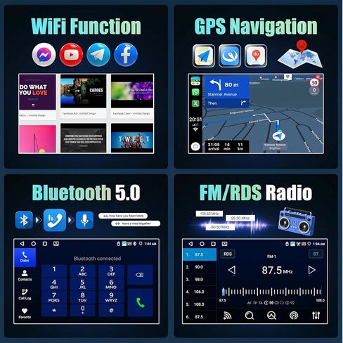 راديو ستيريو للسيارة SIXTOP 4+64G يعمل بنظام Android لسيارة Toyota Tundra 2007–2013 سيكويا 2008–2013 لاسلكي Apple Carplay Android Auto شاشة لمس 9 بوصة بلوتوث 5.0 GPS WiFi FM EQ SWC+ AHD كاميرا خلفية in Kuwait