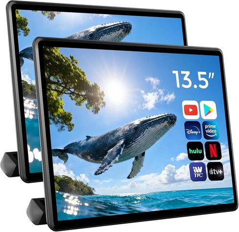13.5" Android Car TV Headrest Monitor for Back Seat,Portable Rear Entertainment System Support Phone Wireless Mirroring 5G WiFi/HDMI/USB/Sync Touchscreen Video Players (2+32G(2PCS)) in Saudi Arabia