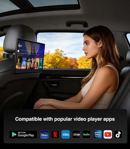 13.5" Android Car TV Headrest Monitor for Back Seat,Portable Rear Entertainment System Support Phone Wireless Mirroring 5G WiFi/HDMI/USB/Sync Touchscreen Video Players (2+32G(2PCS)) in Saudi Arabia