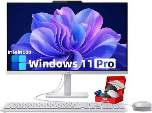 كمبيوتر مكتبي Lenovo AIO 24 بوصة FHD الكل في واحد للمكتب المنزلي، معالج Intel، ذاكرة الوصول العشوائي 16 جيجابايت، 512 جيجابايت PCIe SSD، WiFi 6، بلوتوث 5.2، HDMI، RJ-45، لوحة مفاتيح وماوس، Windows 11 Professional in Saudi Arabia