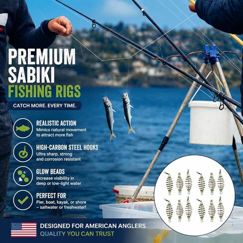 Ciieeo 24PCS Fishing Bait Cage Feeder Rigs, Carp Fishing Bait Holder Spring Feeder Basket, Inline Luminous Fishing Bait Cage Rig Set, Carbon Steel Carp Fishing Accessories for Freshwater Tackle in Saudi Arabia
