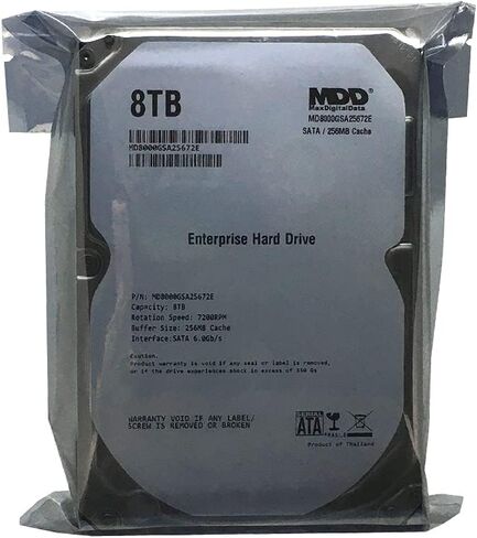 MDD 8 تيرابايت 7200 دورة في الدقيقة 256 ميجابايت كاش SATA 6.0 جيجابايت/ثانية 3.5 بوصة محرك الأقراص الصلبة الداخلي للمؤسسات (متجدد) in Saudi Arabia