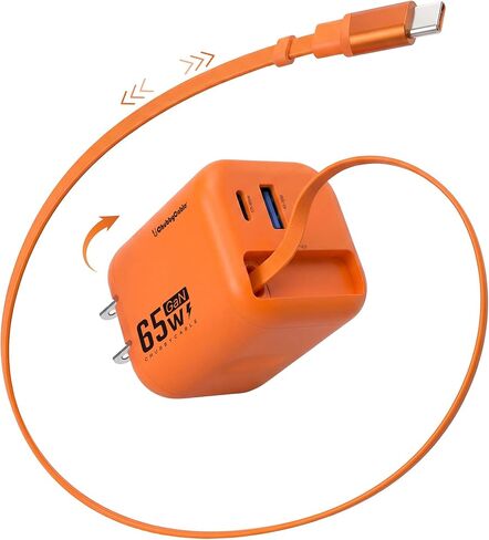 ChubbyCable ChubbyCharge MagCore 65W GaN Wall Charger with Built-in Retractable Magnetic Cable, USB C Fast Charging Block Compatible with iPhone 17/16/15, Pad, Galaxy, Pixel in Saudi Arabia