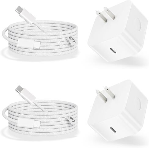 شاحن iPhone 17 شحن سريع، شاحن Apple USB C قابل للطي، محول طاقة ديناميكي USB C 40-60 واط، كابل شحن سريع 6FT 60W C-C لهاتف Apple iPhone 17 Pro Max/Air/17/16Pro/16e/15 ProMax Plus، iPad Pro/Air in Kuwait