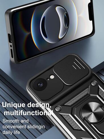 for iPhone 16E Case 2025 with [2 Pack] Tempered Glass Screen Protector, for iPhone 16e [Military-Grade] Protective Armor，Lens Protects Magnetic Kickstand Holder Case in Saudi Arabia