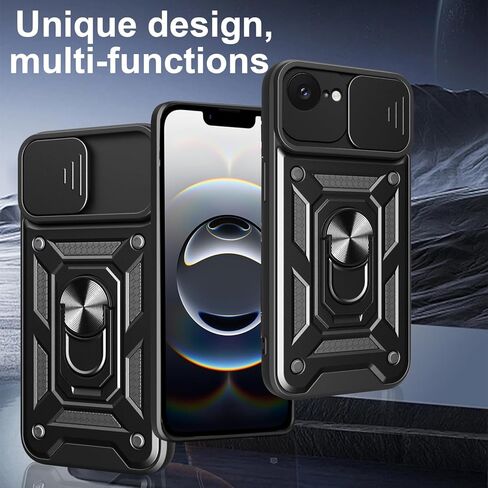 for iPhone 16E Case 2025 with [2 Pack] Tempered Glass Screen Protector, for iPhone 16e [Military-Grade] Protective Armor，Lens Protects Magnetic Kickstand Holder Case in Saudi Arabia