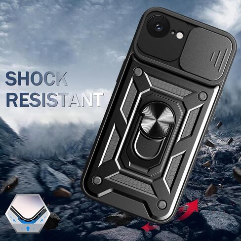 for iPhone 16E Case 2025 with [2 Pack] Tempered Glass Screen Protector, for iPhone 16e [Military-Grade] Protective Armor，Lens Protects Magnetic Kickstand Holder Case in Saudi Arabia