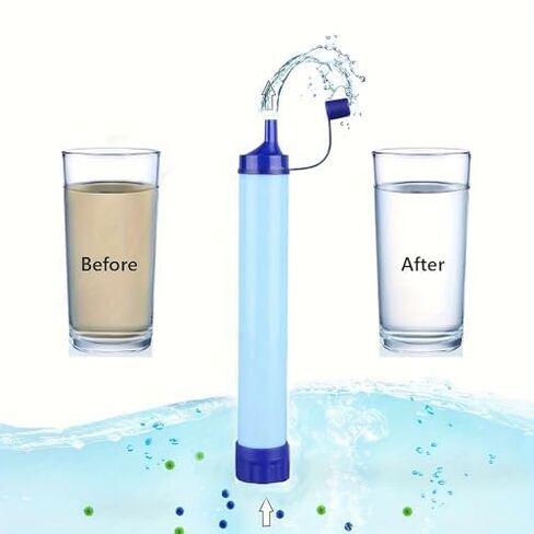 Portable Water Filter Straw, Lightweight Durable Personal Water Filtration for Emergency Preparedness, Camping, Hiking, Backpacking, 2-Pack in Saudi Arabia