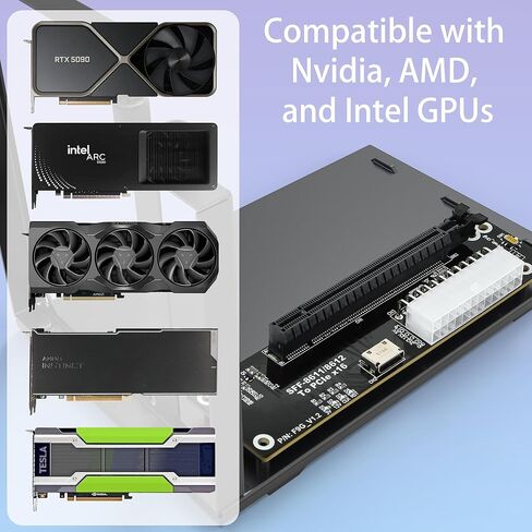 PCIe 4.0 x4 64Gbps eGPU Dock with 19.7in SFF-8611 OCuLink Cable, OCuLink SFF-8612 8311 to PCIe x16 External GPU Dock for Laptop & Mini PC, External gpu Enclosure Supports External Graphics Card in Saudi Arabia