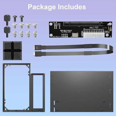 PCIe 4.0 x4 64Gbps eGPU Dock with 19.7in SFF-8611 OCuLink Cable, OCuLink SFF-8612 8311 to PCIe x16 External GPU Dock for Laptop & Mini PC, External gpu Enclosure Supports External Graphics Card in Saudi Arabia
