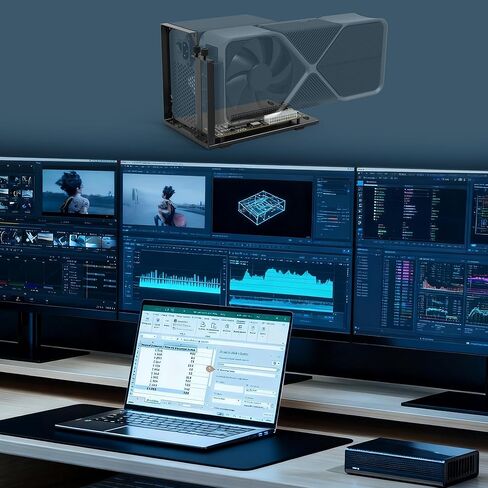PCIe 4.0 x4 64Gbps eGPU Dock with 19.7in SFF-8611 OCuLink Cable, OCuLink SFF-8612 8311 to PCIe x16 External GPU Dock for Laptop & Mini PC, External gpu Enclosure Supports External Graphics Card in Saudi Arabia
