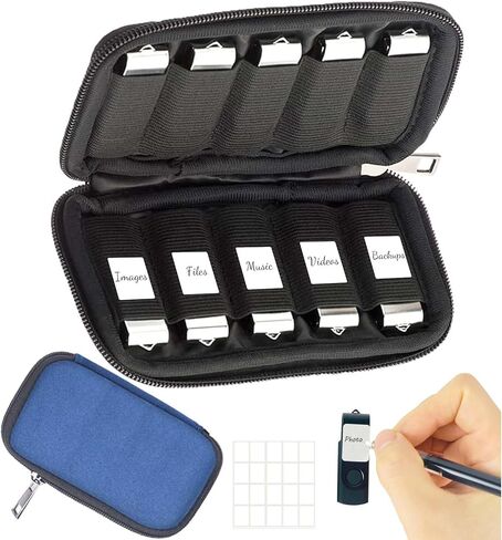 JBOS 2-Pack Flash Drive Storage Bags Black & Blue Portable Holders and Electronic Accessories Organizers for Thumb Drives and Small Gadgets in Saudi Arabia