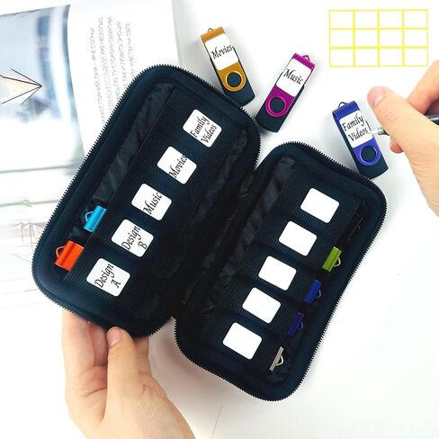 JBOS 2-Pack Flash Drive Storage Bags Black & Blue Portable Holders and Electronic Accessories Organizers for Thumb Drives and Small Gadgets in Saudi Arabia