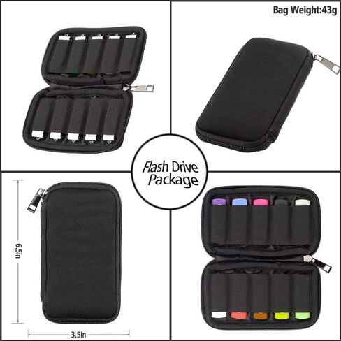 JBOS 2-Pack Flash Drive Storage Bags Black & Blue Portable Holders and Electronic Accessories Organizers for Thumb Drives and Small Gadgets in Saudi Arabia
