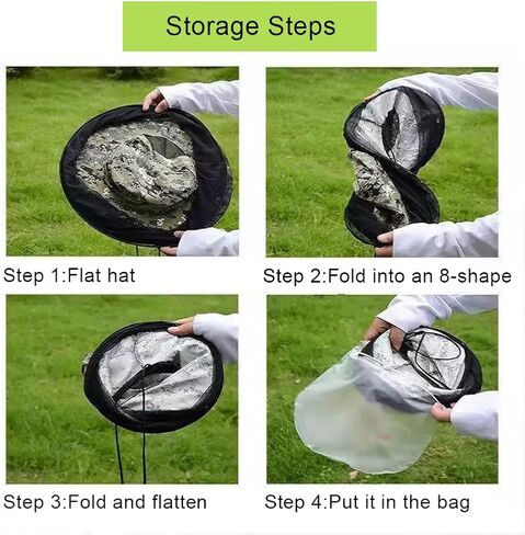 Mosquito Net Hat Adjustable Beekeeper Hat Lightweight & Foldable Bug Head Net for Outdoor Hiking Camping UV Protection Polyester Mesh for Men & Women Grey in Saudi Arabia
