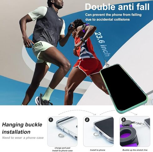 Running Phone Holder,Fits Armband&Wristband,Upgraded N52 Magnetic with Telescopic Anti-Drop Lanyard,360° Rotatable,Universal for iPhone,Samsung&All Android Phones in Kuwait